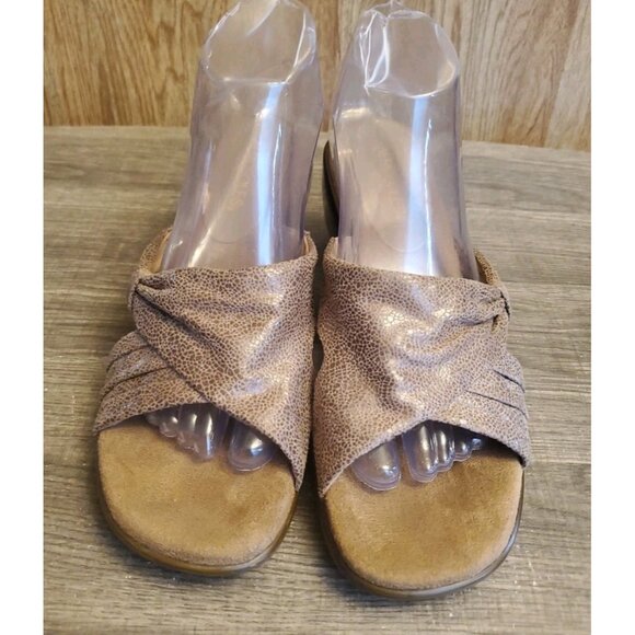 Aerosoles On Deck Wedge Slide Sandals Womens Size 9 Brown - Picture 2 of 12